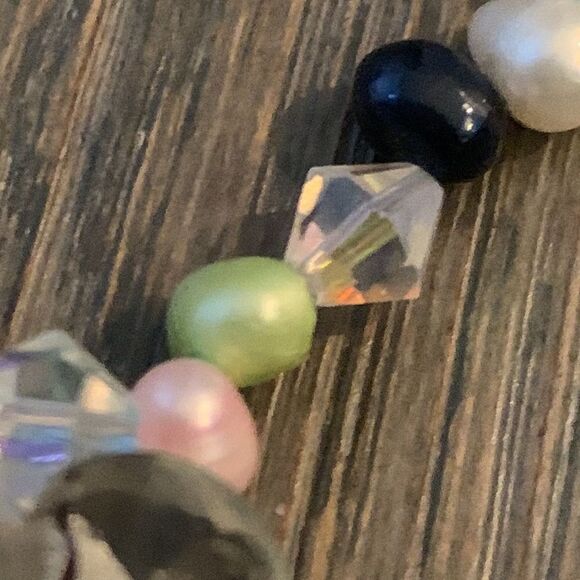 Teng Yue Art Glass Real Freshwater Pearl Heart Necklace Handmade Multi Color - Picture 10 of 12